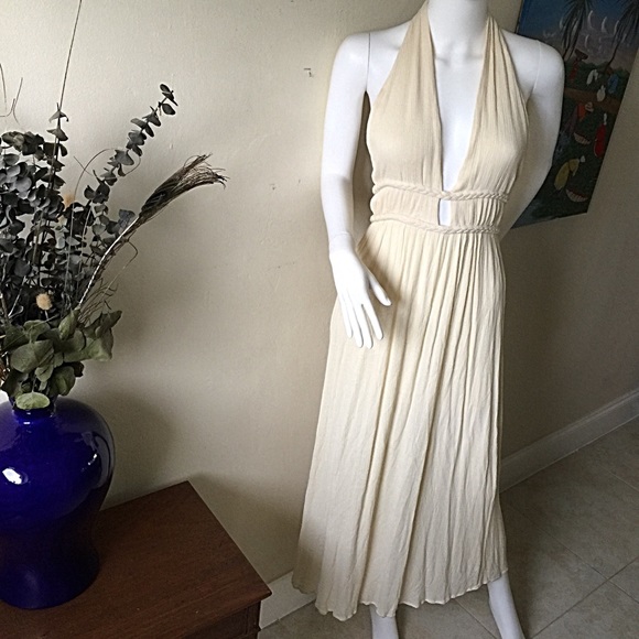 Illa Illa Ivory Gauze Halter Maxi Dress Medium - Picture 8 of 8